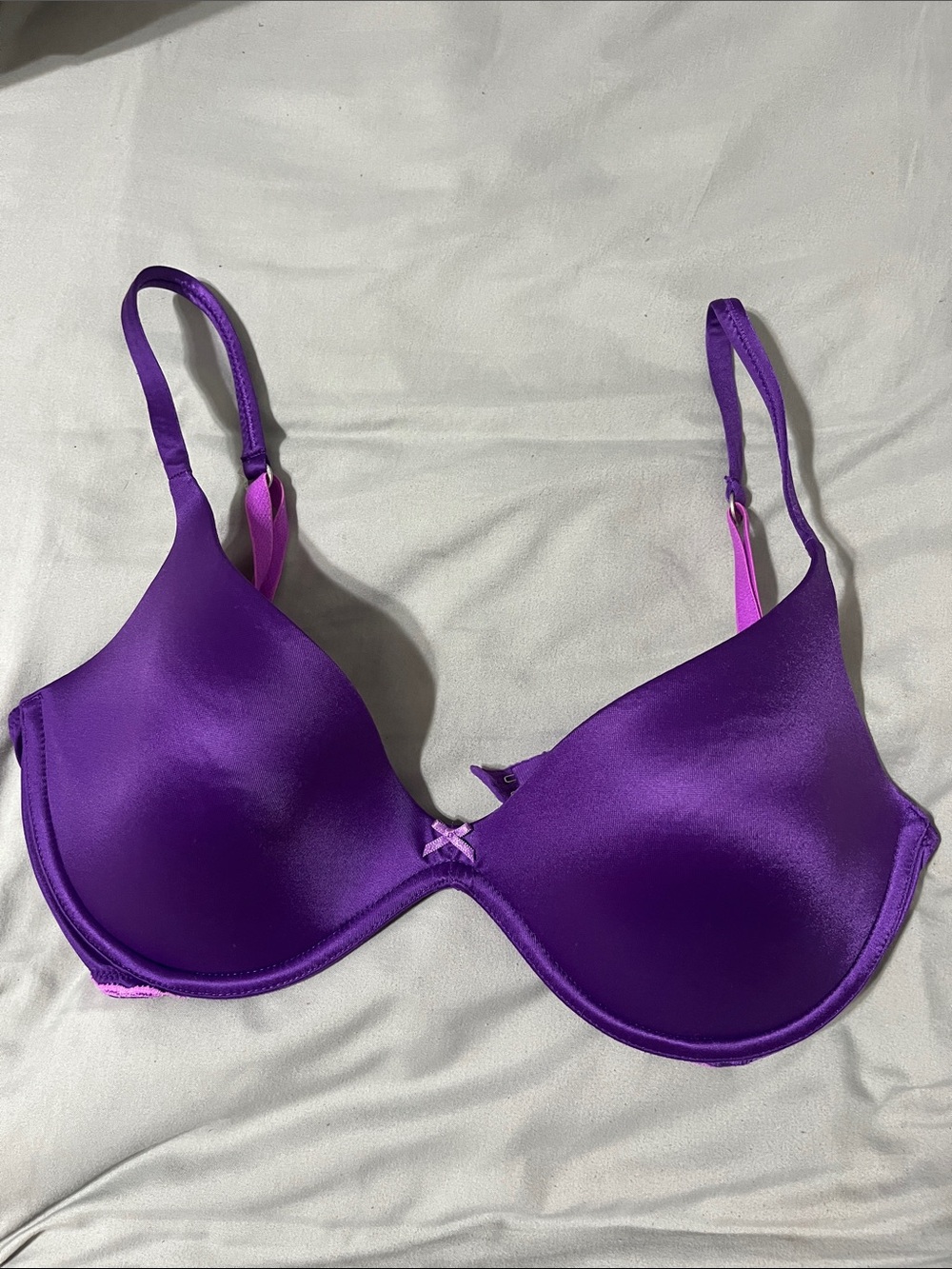 PINK Victoria's Secret Purple Satin scoop neck bra